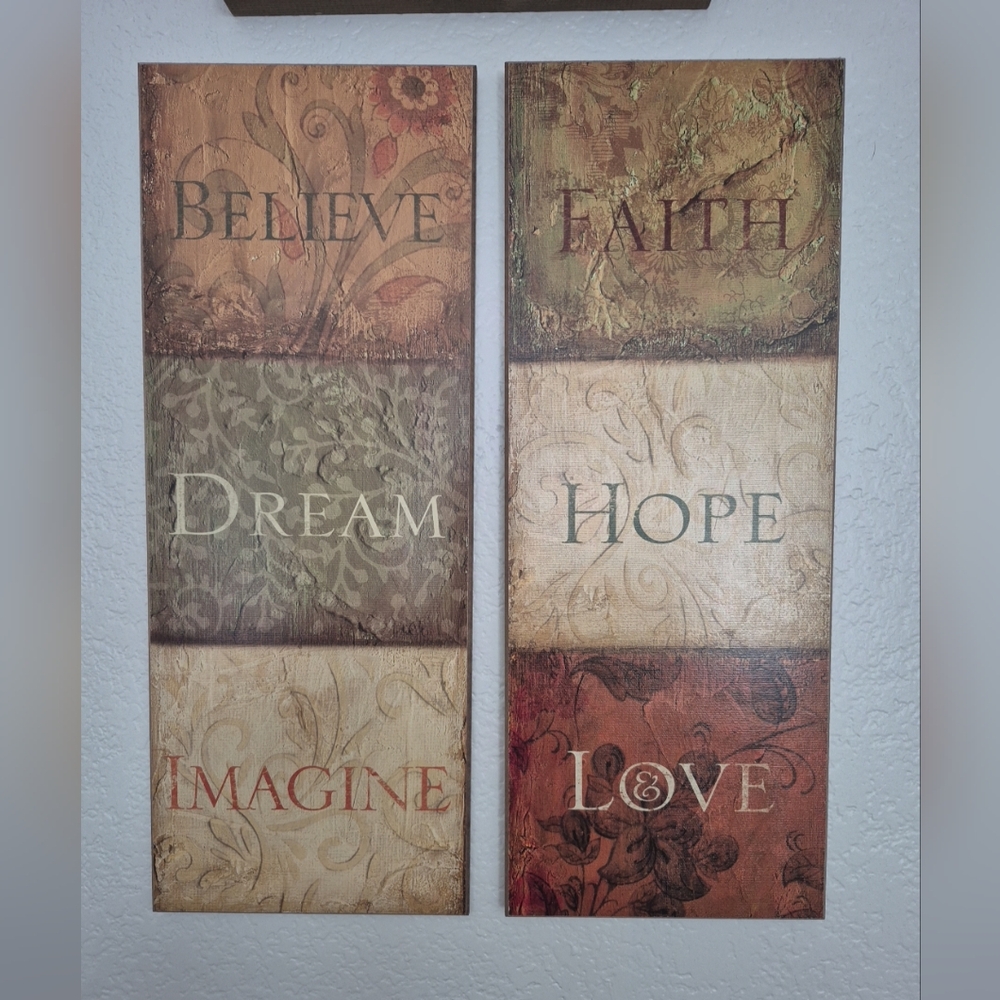 Inspirational Wall Art Set - Brown and Cream